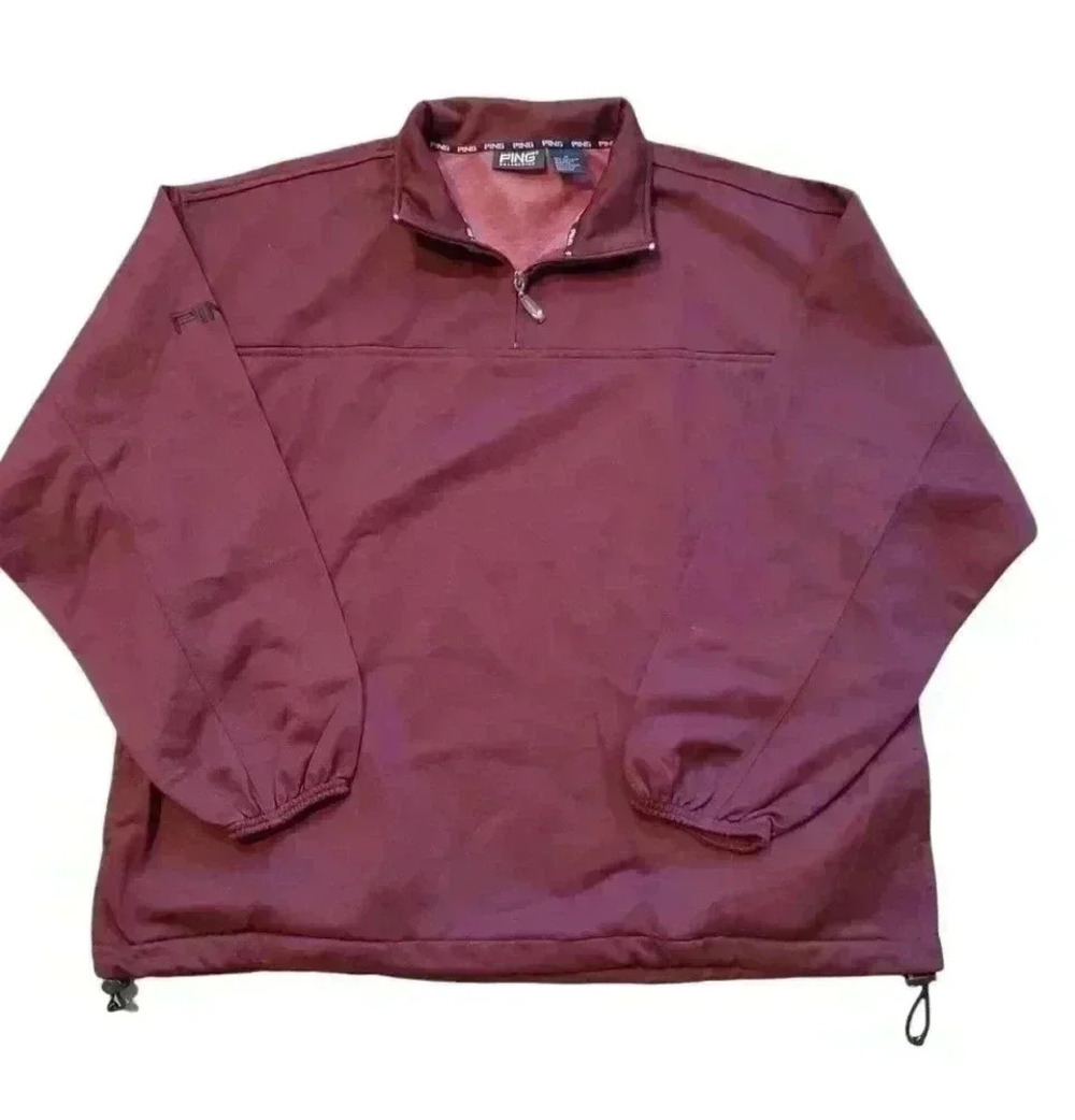 Red Vented Ping 1/4 Zip Golf Pullover Sz M (XL)